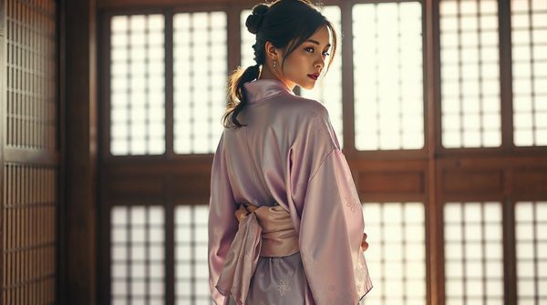 Explorez la beauté des kimonos en soie pour femmes.